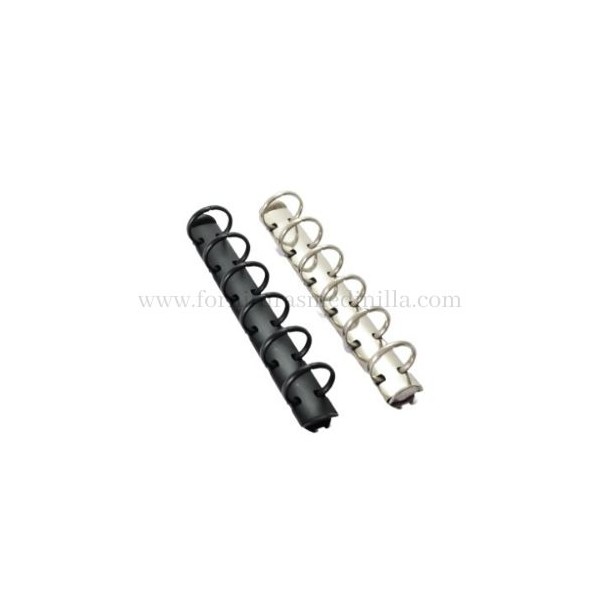 Mecanismo anillos planificador personal, planificador de fabricacion 6 anillos negro y plata Mecanismo anillos planificador personal, planificador de fabricacion 6 anillos negro y plata